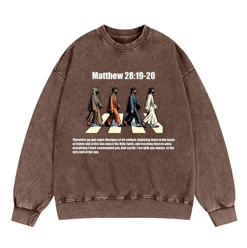 Go And Make Disciples Christian Washed Sweatshirt
