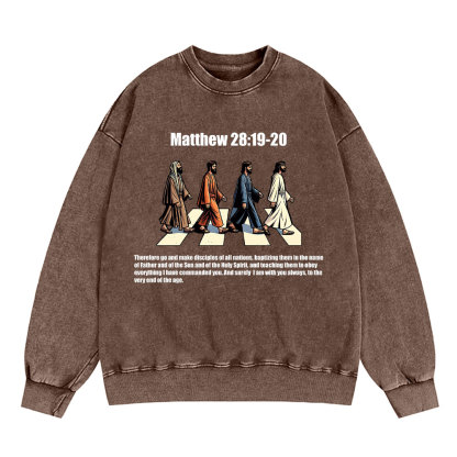 Go And Make Disciples Christian Washed Sweatshirt