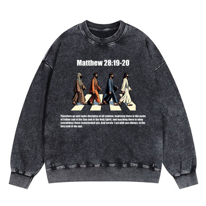 Go And Make Disciples Christian Washed Sweatshirt