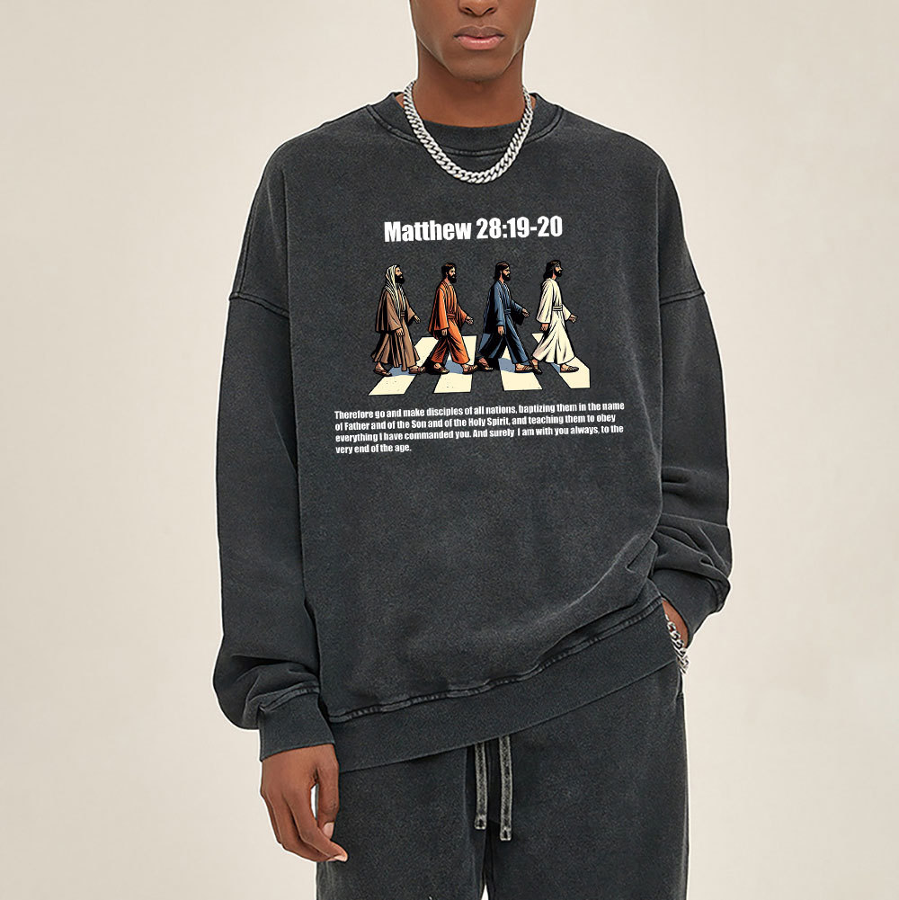 Go And Make Disciples Christian Washed Sweatshirt