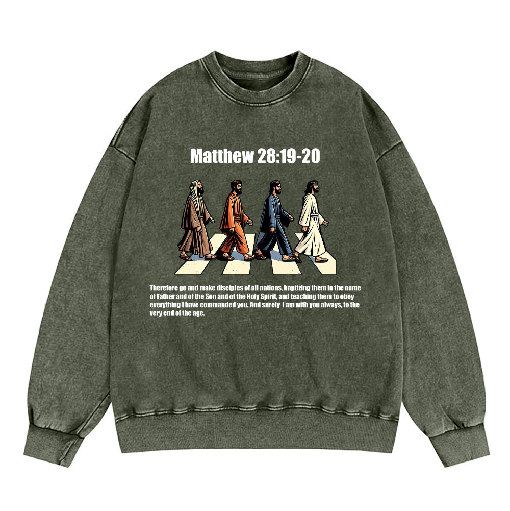 Go And Make Disciples Christian Washed Sweatshirt