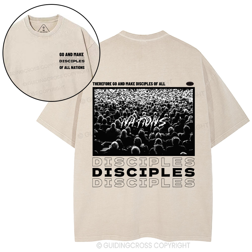 Go And Make Disciples Christian Washed T-Shirt