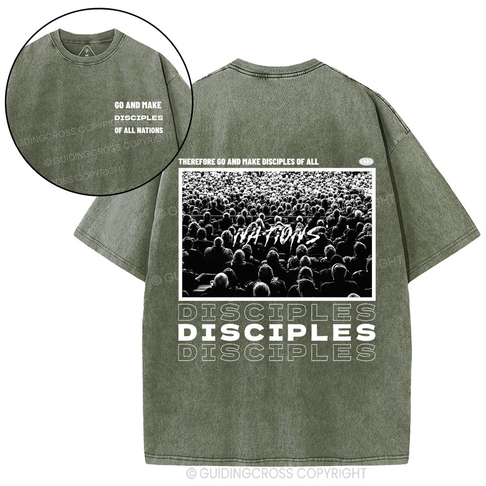 Go And Make Disciples Christian Washed T-Shirt