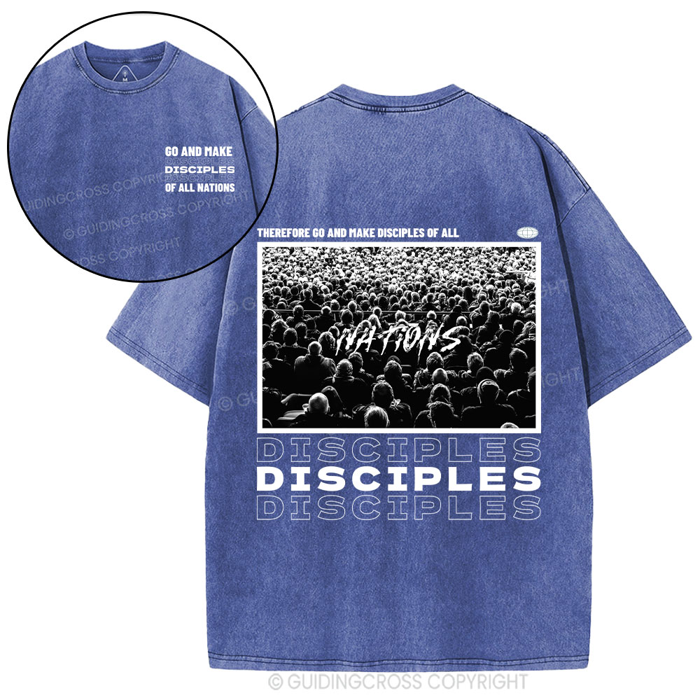Go And Make Disciples Christian Washed T-Shirt