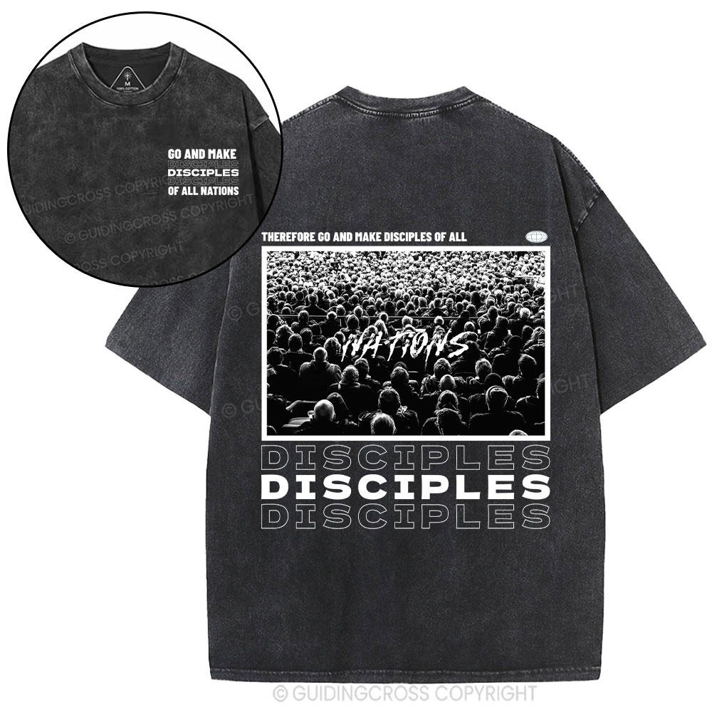 Go And Make Disciples Christian Washed T-Shirt