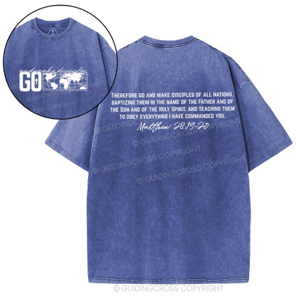 Go And Make Disciples Christian Washed T-Shirt