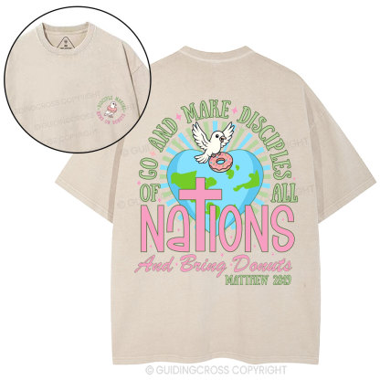 Go And Make Disciples Of All Nations Christian Washed T-Shirt