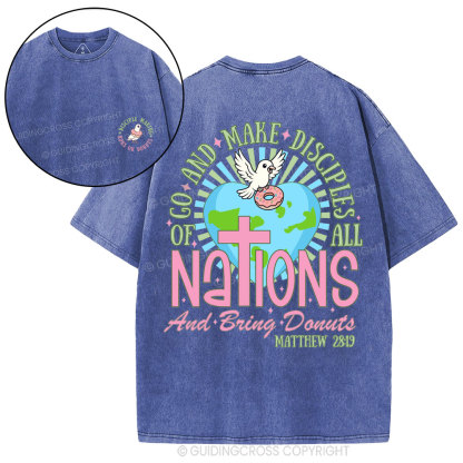 Go And Make Disciples Of All Nations Christian Washed T-Shirt