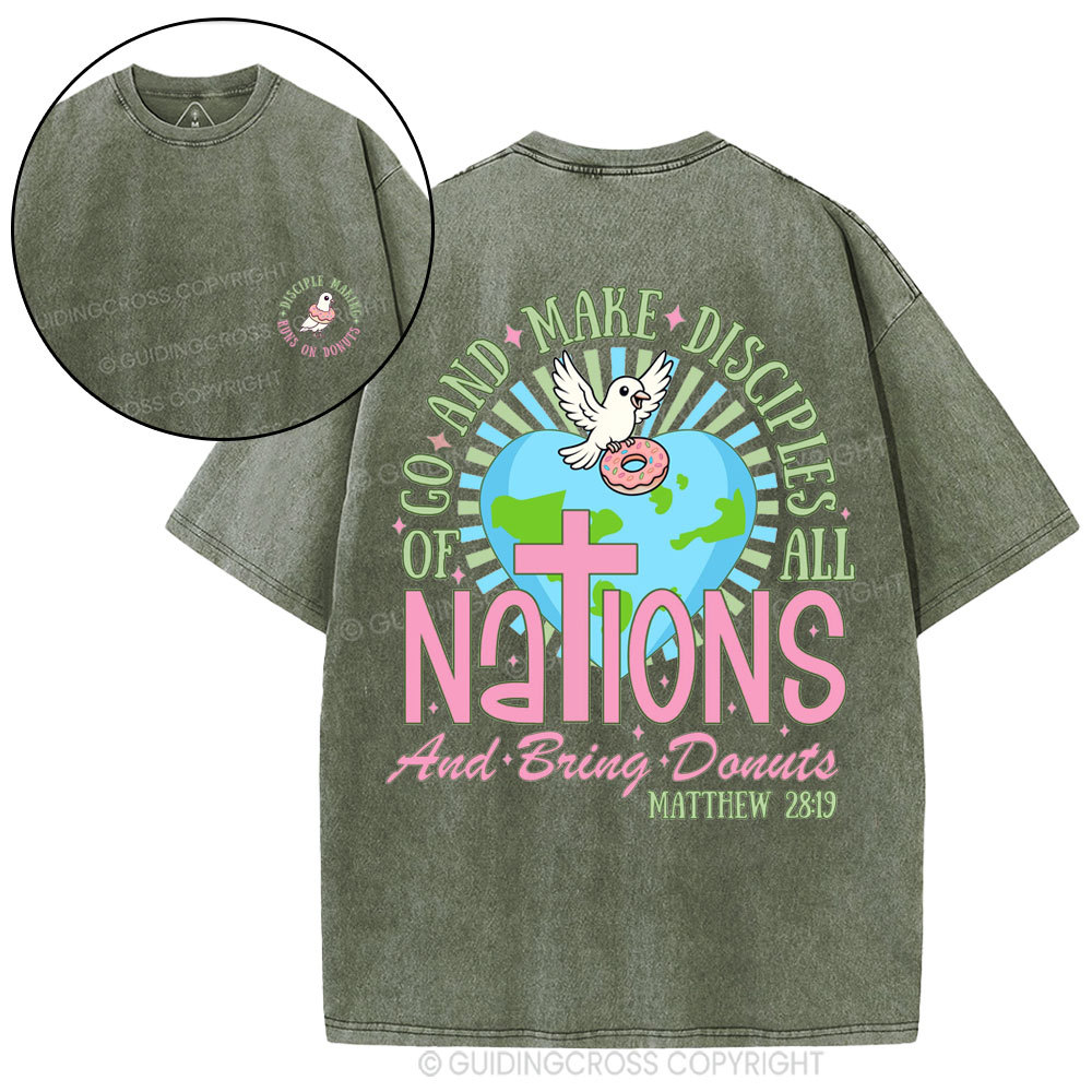 Go And Make Disciples Of All Nations Christian Washed T-Shirt