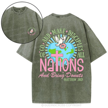Go And Make Disciples Of All Nations Christian Washed T-Shirt