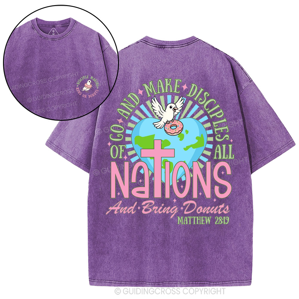 Go And Make Disciples Of All Nations Christian Washed T-Shirt