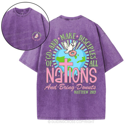 Go And Make Disciples Of All Nations Christian Washed T-Shirt