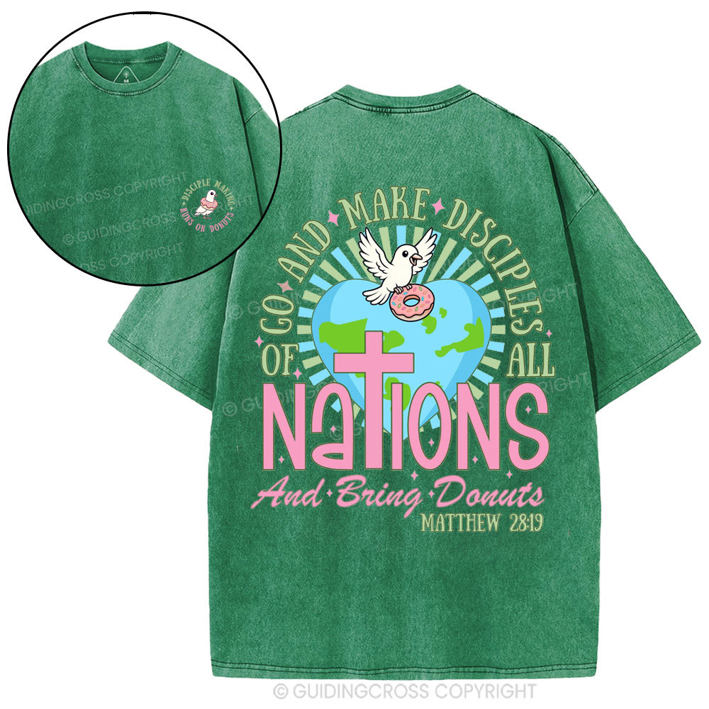 Go And Make Disciples Of All Nations Christian Washed T-Shirt