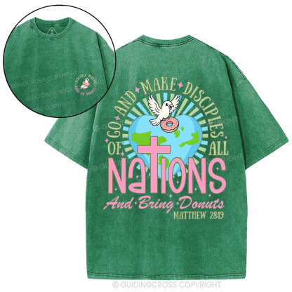 Go And Make Disciples Of All Nations Christian Washed T-Shirt