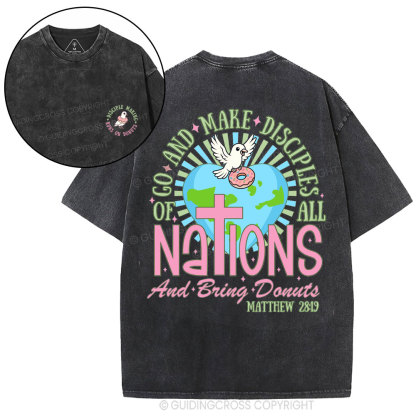 Go And Make Disciples Of All Nations Christian Washed T-Shirt