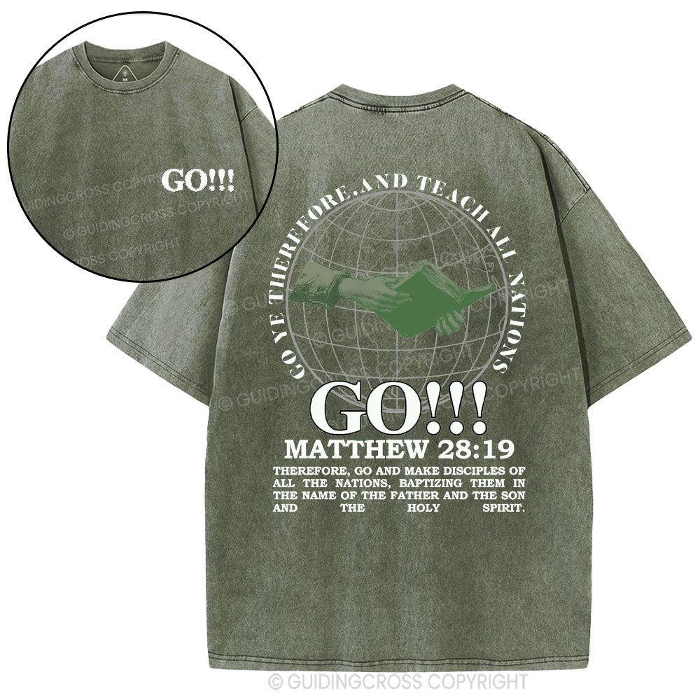 Go And Make Disciples Of All The Nations Christian Washed T-shirt