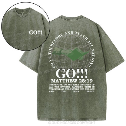 Go And Make Disciples Of All The Nations Christian Washed T-shirt
