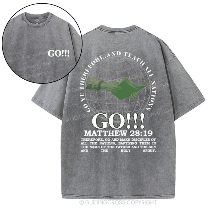 Go And Make Disciples Of All The Nations Christian Washed T-shirt