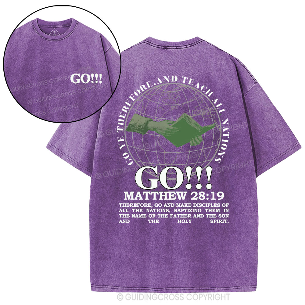 Go And Make Disciples Of All The Nations Christian Washed T-shirt