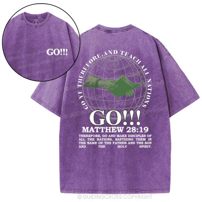 Go And Make Disciples Of All The Nations Christian Washed T-shirt