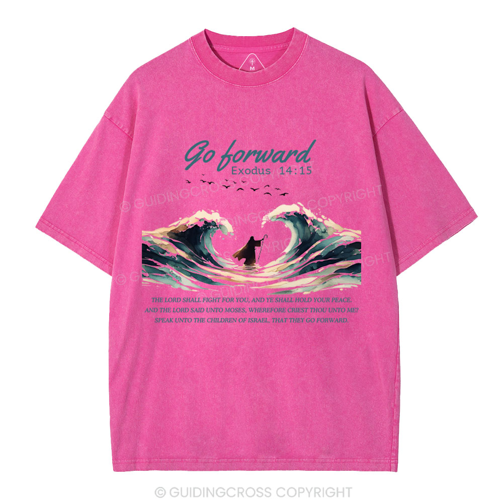 Go Forward Moses Christian Washed T-Shirt
