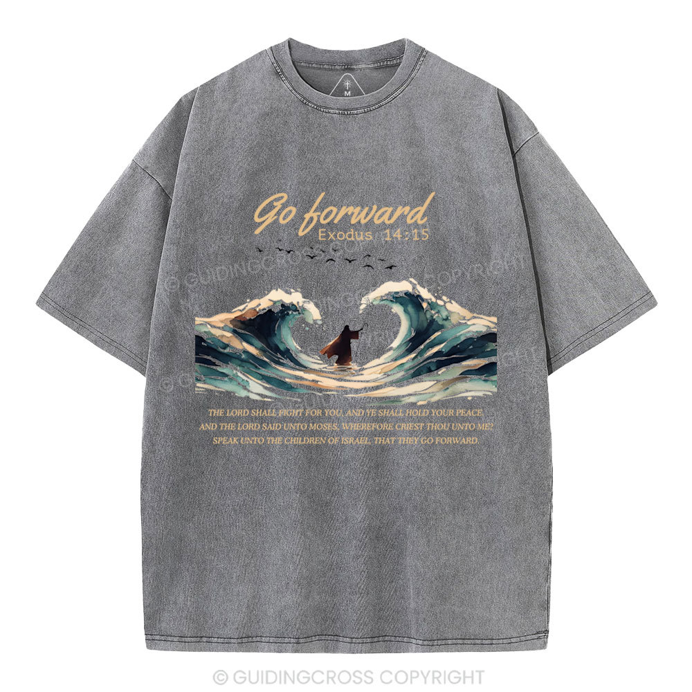 Go Forward Moses Christian Washed T-Shirt