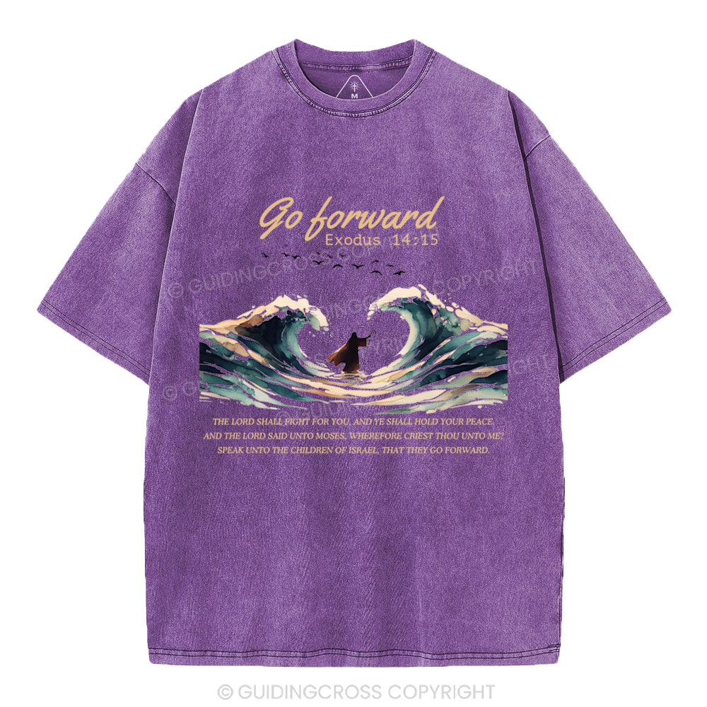Go Forward Moses Christian Washed T-Shirt