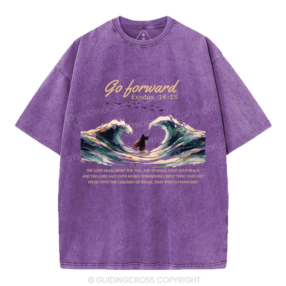 Go Forward Moses Christian Washed T-Shirt