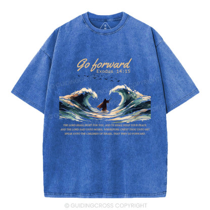 Go Forward Moses Christian Washed T-Shirt