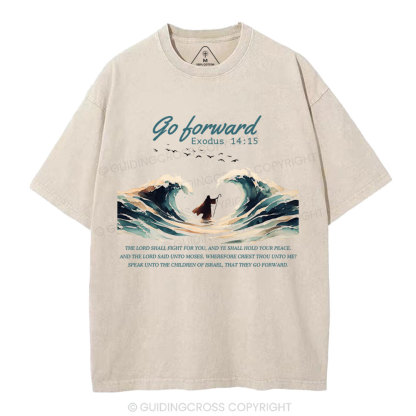 Go Forward Moses Christian Washed T-Shirt
