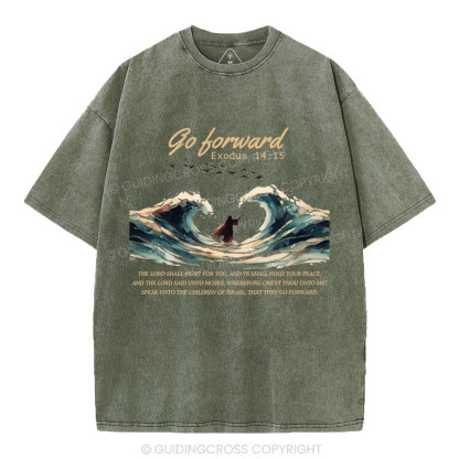 Go Forward Moses Christian Washed T-Shirt