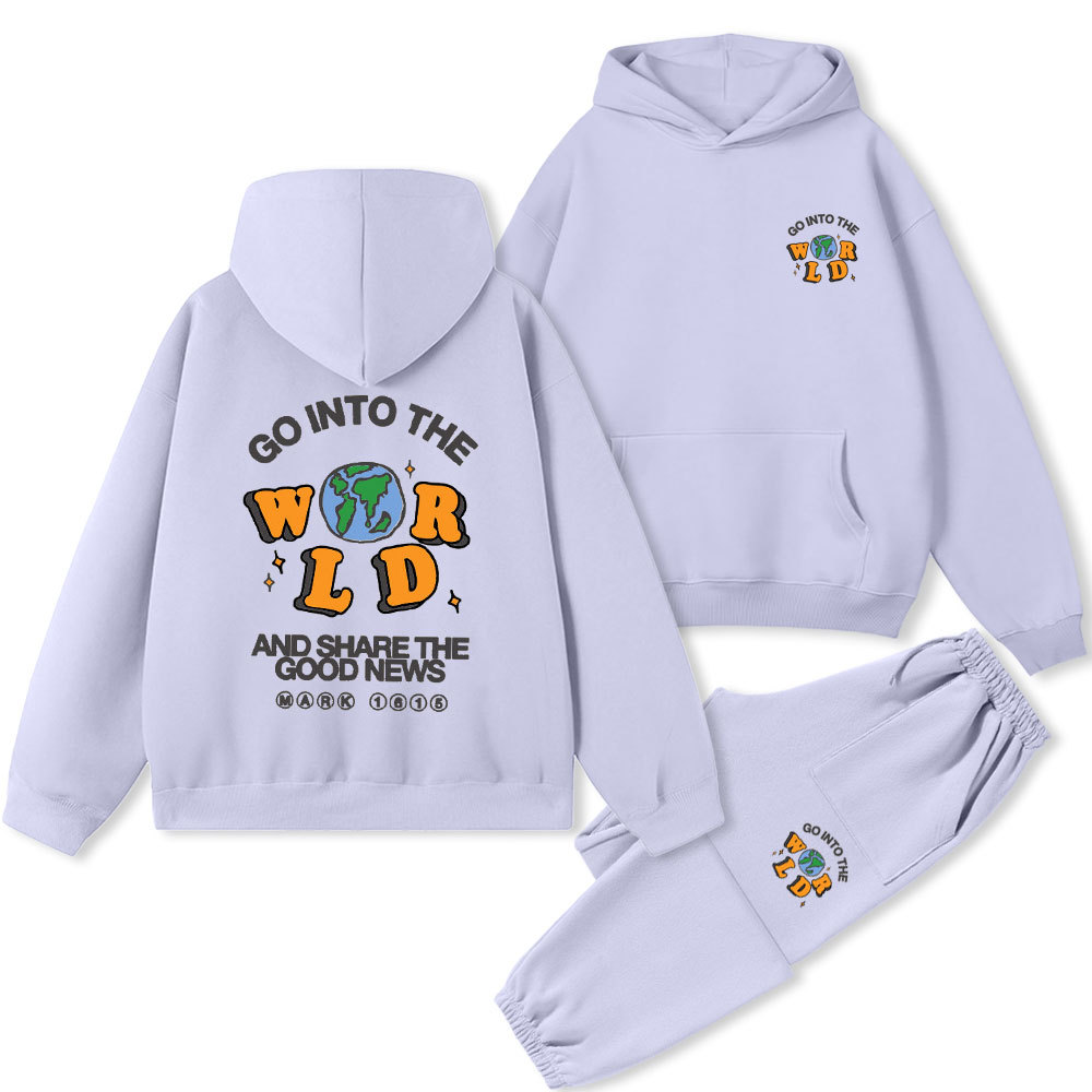 Go Into The World And Share The Good News Christian Premium Fleece Hoodie Set