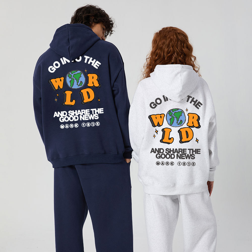 Go Into The World And Share The Good News Christian Premium Fleece Hoodie Set