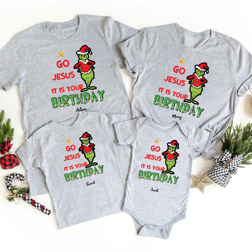 Go Jesus It Is Your Birthday Christmas Family Matching Shirts