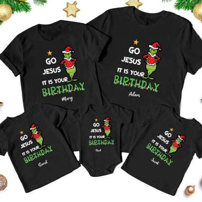 Go Jesus It Is Your Birthday Christmas Family Matching Shirts