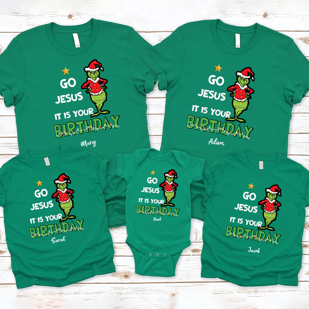 Go Jesus It Is Your Birthday Christmas Family Matching Shirts