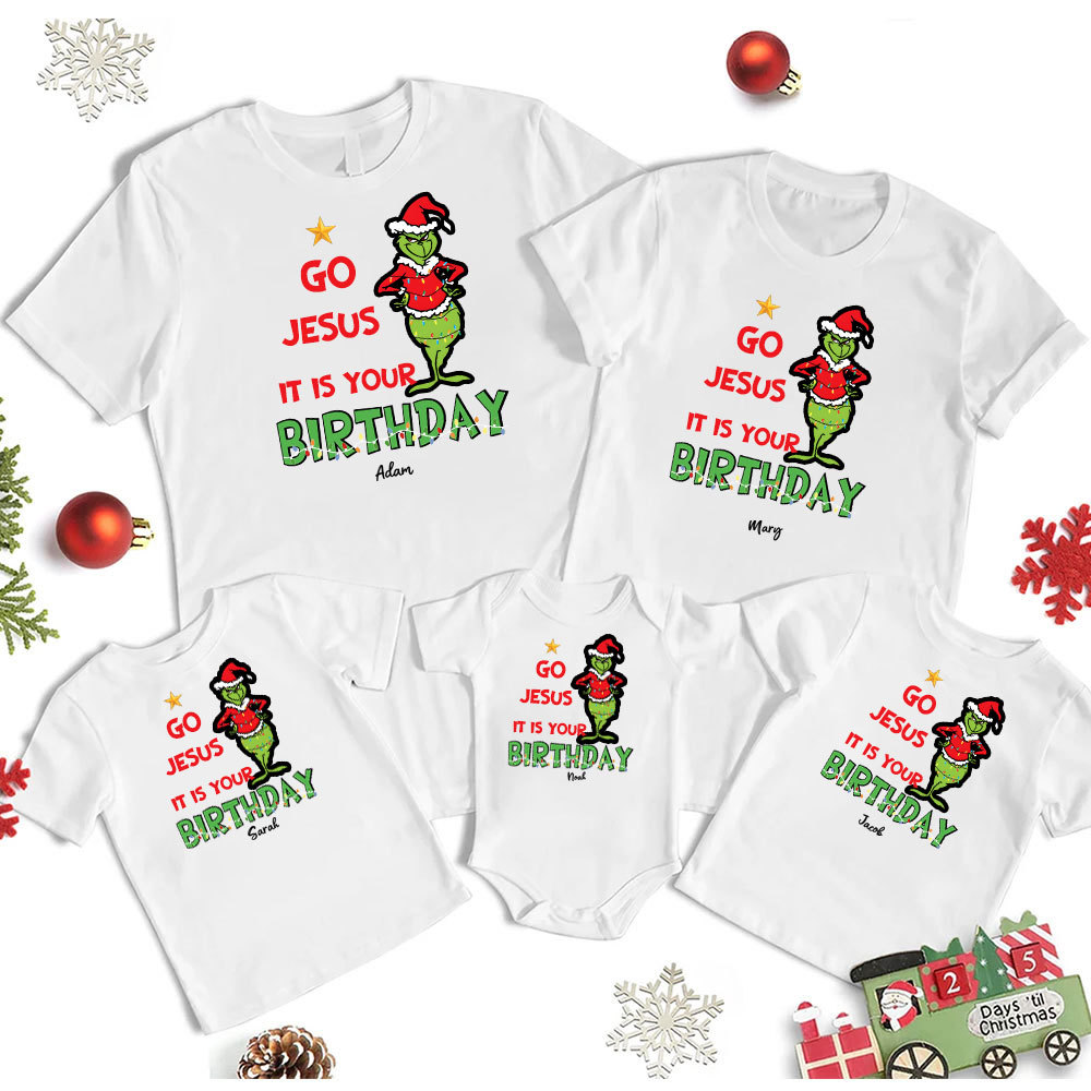 Go Jesus It Is Your Birthday Christmas Family Matching Shirts
