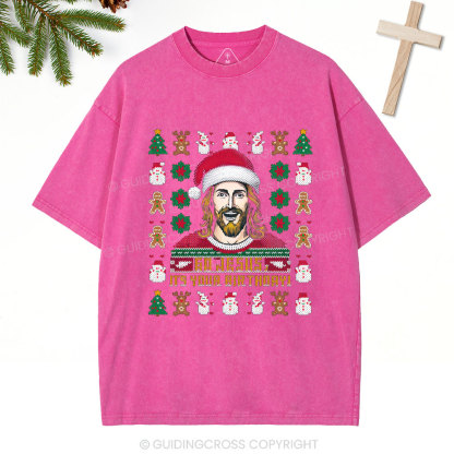 Go Jesus It's Your Birthday Christian Christmas Washed T-Shirt