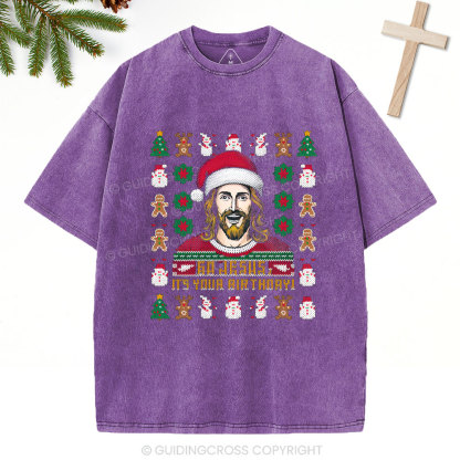 Go Jesus It's Your Birthday Christian Christmas Washed T-Shirt