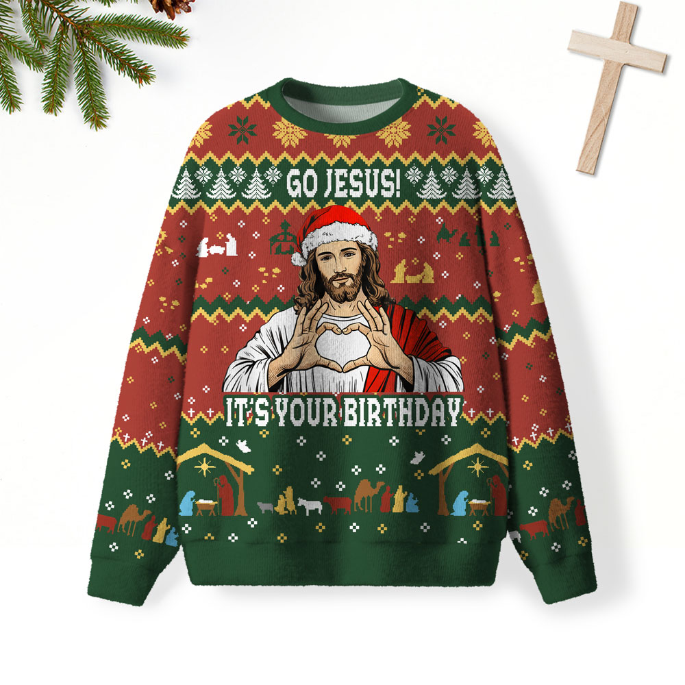 Go Jesus It’s Your Birthday Christian Lightweight Sweater