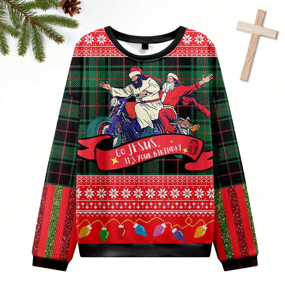 Go Jesus It's Your Birthday Christian Ugly Christmas Sweatshirt