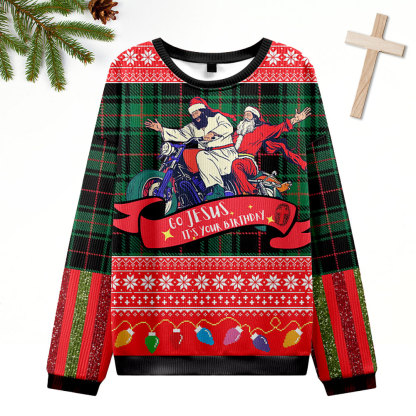 Go Jesus It's Your Birthday Christian Ugly Christmas Sweatshirt