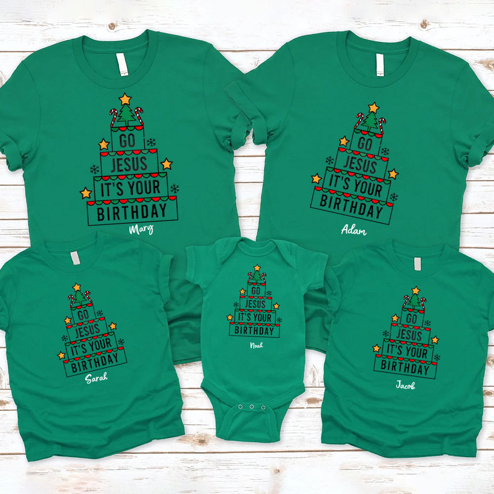 Go Jesus It's Your Birthday Christmas Family Matching Shirts