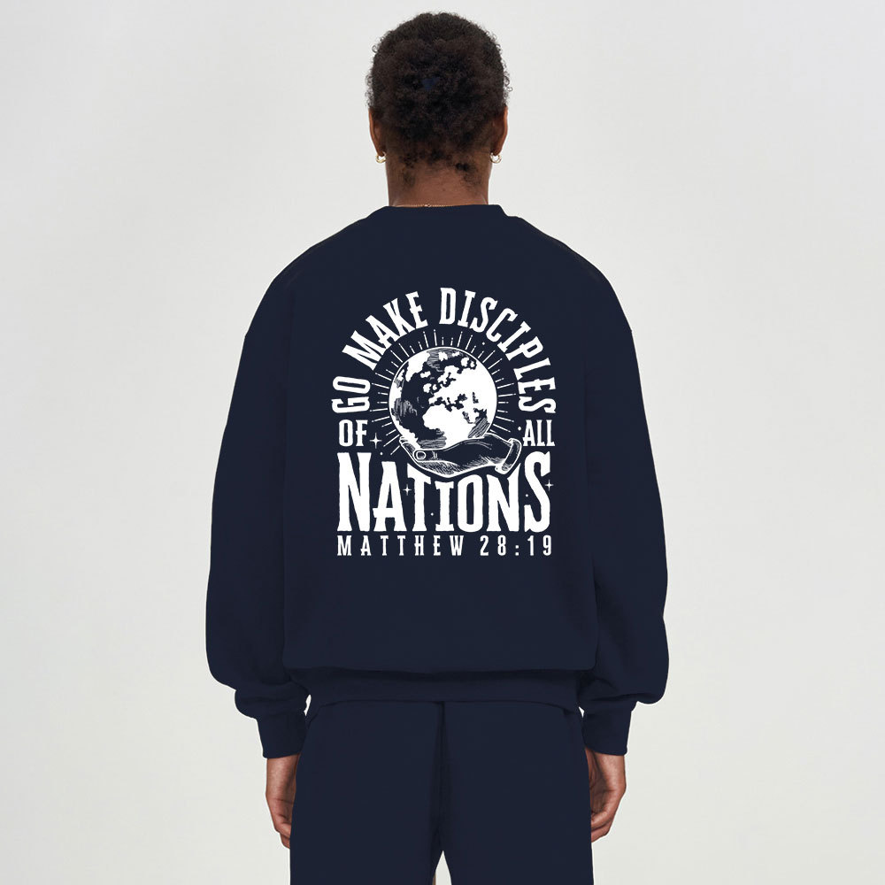 Go Make Disciple Of All Nations Christian Fleece Sweatshirt