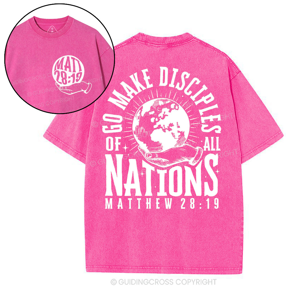 Go Make Disciple Of All Nations Christian Washed T-Shirt