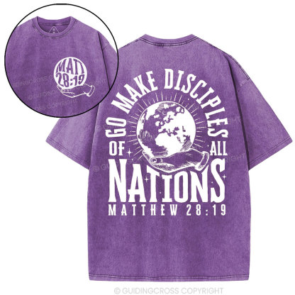 Go Make Disciple Of All Nations Christian Washed T-Shirt