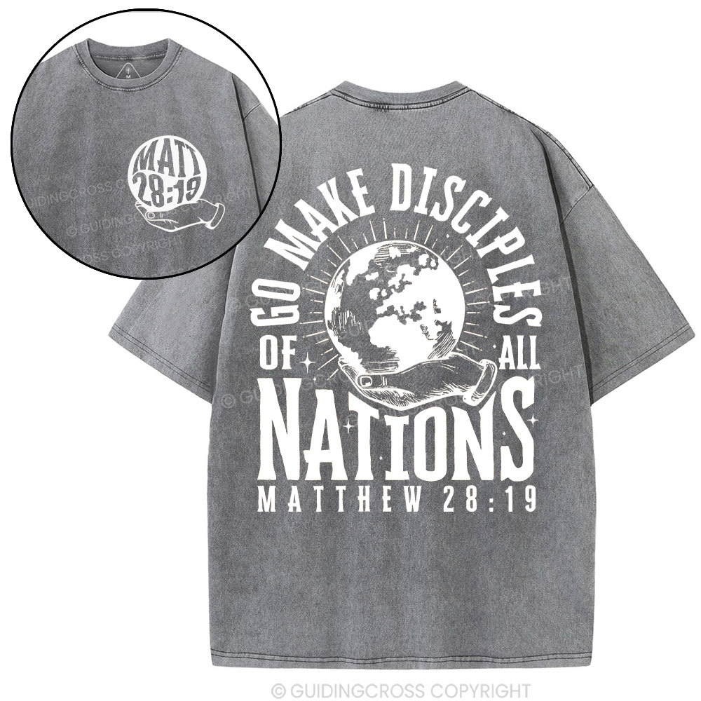 Go Make Disciple Of All Nations Christian Washed T-Shirt