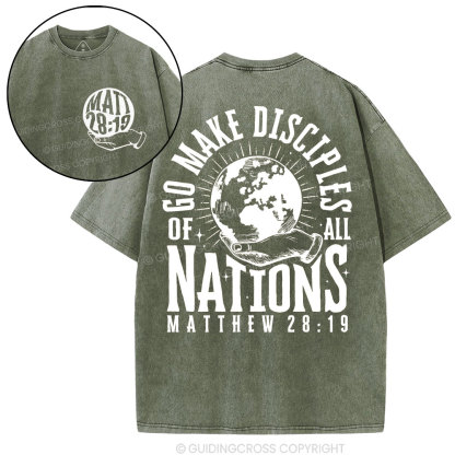 Go Make Disciple Of All Nations Christian Washed T-Shirt