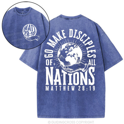 Go Make Disciple Of All Nations Christian Washed T-Shirt