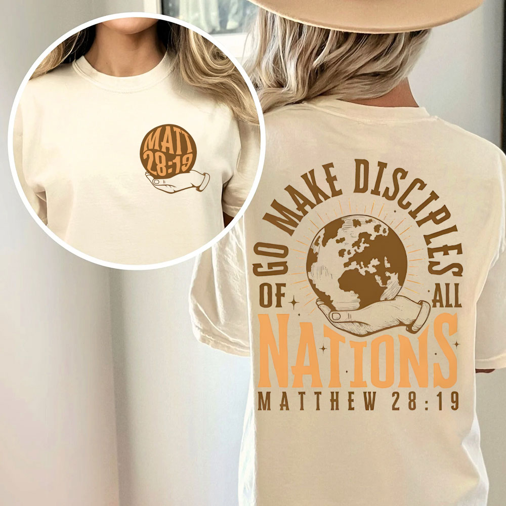 Go Make Disciple Of All Nations Christian Washed T-Shirt